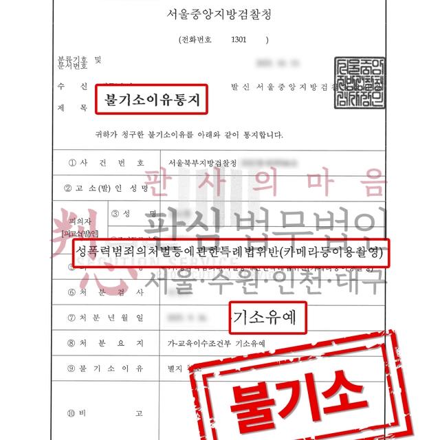 [기소유예] 카메라촬영죄 | 썸타던 사이의 카메라촬영 사건, 기소유예